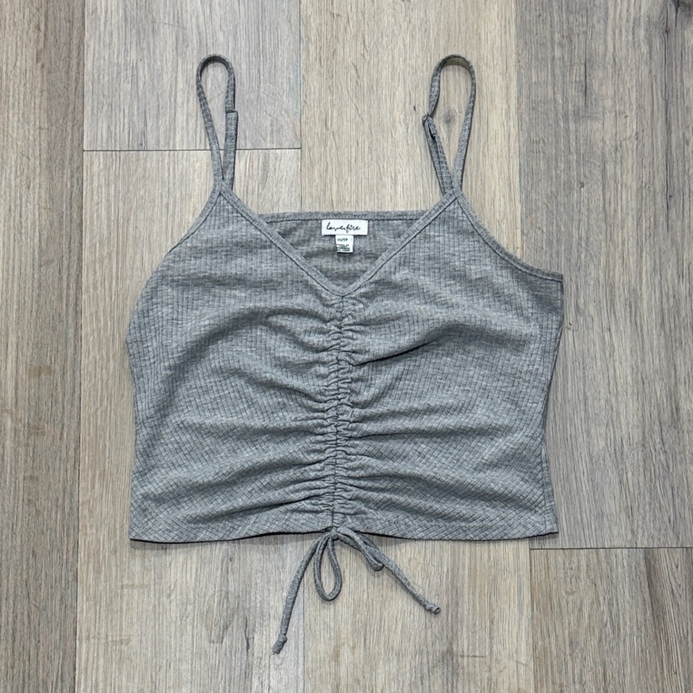 Gray Ruched Crop Top